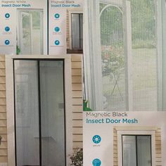 an advertisement for magnetic black insect door mesh