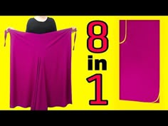 a woman holding up a pink skirt in front of a yellow background with the words 80 in