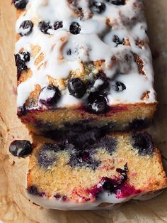 two slices of blueberry bread sitting on top of each other