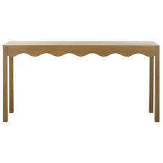 a wooden table with scalloped legs