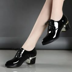 Square High Heels, Patent Leather Shoes, Womens Shoes High Heels, Leather Shoes Woman, Thick Heels, Casual Shoes Women, Beautiful Shoes