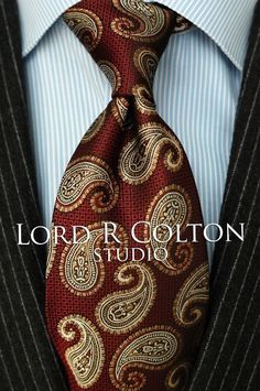 The Ninth Earl Mens Fashion Magazine, Gold Paisley, Italian Suit, Suit Shirts, Burgundy And Gold, Neck Ties, Fashion Toys