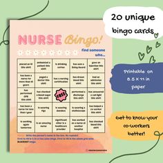 a printable nurse bingo game for kids