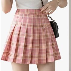 Adorable!!!! Built In Shorts Size Zipper Closure No Stretch At All Runs Rather Small Never Worn Still In The Bag Kawaii Summer, Blue Bandage Dress, Summer Mini Skirt, Sundress Outfit, Red Bandage Dress, Skirt Korean, High Waisted Pleated Skirt, Preppy Style Summer, Estilo Preppy