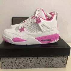 Women’s Size Brand New Condition With Box Pink Oreos Jordan 4, Retro 4’s, Jordan 4’s Pink, Pink Jordan 4, Jordan 4 Retro Pink, Bri Core, Jordans Pink, Pink Jordans 4s, Birthday Shoes