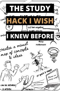 a black and white poster with words on it that say the study hack i wish knew before