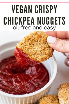 vegan crispy chickpea nuggets are an easy and healthy snack