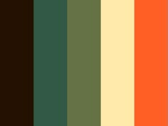 the color palette is brown, green, and red with an assortment of different shades