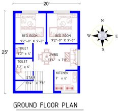 the ground plan for a two bedroom apartment