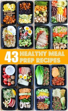 These healthy meal prep recipes for breakfast, lunch, dinner and snacks are super easy to make and so delicious. They'll make your life SO much easier! #mealprep #mealpreprecipes Resep Smoothie, Resep Salad, Naan Recipe, Recipes For Breakfast