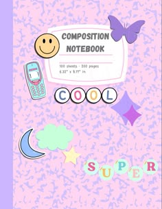 an image of a notebook with the words super written on it and various items surrounding it