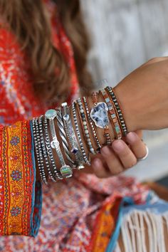 "Boho Wrap Bracelet, 5X Druzy Bracelet: Incredible mix of gemstones and metal featuring a genuine geode druzy, sparkling in grays and hints of browns with bronze faceted beads and silver tone accents that catch the light. An Earthy mix of round jasper beads in shades of river red, and blended black and grays banter with a row of square aqua terra jasper. READY TO SHIP in 1-3 business days! Fits wrists 5 3/4\" - 6 1/2\". --- IMPORTANT --- This listing is for ONE 5X Druzy Wrap Bracelet. The photos Silver Resizable Beaded Bracelets For Festivals, Resizable Silver Beaded Bracelets For Festivals, Bohemian Silver Hand-strung Friendship Bracelets, Bohemian Silver Beaded Bracelets Hand Wrapped, Bohemian Silver Hand Wrapped Braided Bracelets, Silver Hand-strung Wrap Bracelet For Festivals, Festival Silver Hand-strung Wrap Bracelet, Bohemian Silver Resizable Friendship Bracelets, Hand Wrapped Silver Leather Bohemian Bracelet