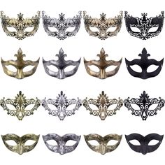 PRICES MAY VARY. Package include - 16 pieces vintage antique venetian party mask in 4 newly designed styles, 4 pieces each in black, gold, silver and copper. Sufficient quantity vintage masquerade masks for your family gatherings and multi-person dance parties Premium material - FEQO vintage masquerade masks are made of strong, durable and lightweight plastic, no extra glue and no discoloration, the masquerade mask can be molded easily to the face contours of the wearers One size fits most - the Masquerade Ball Decorations, Masquerade Gala, Masquerade Party Mask, Couples Masquerade Masks, Masquerade Party Decorations, Masquerade Prom, Party Face Masks, Color Mask, Masquerade Theme