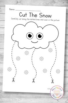 the printable cut the snow activity for kids