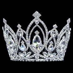 The Extreme Sparkel Crown is approximately 4" tall at its tallest point with a diameter of 4.5". Plated in sterling silver this full crown has rings inside to pin your crown in place. Rhinestone Crown Pin, Bridesmaid Dress Jewelry, 2 Piece Dress Short, Designer Formal Dresses, Princess Elizabeth, Silver Crown, Classy Jewelry, Rhinestone Jewelry, Tiaras And Crowns