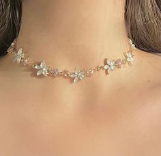 Dreamy Necklace, Girly Necklace, Pastel Jewelry, Pastel Necklace, Flower Choker Necklace, Princess Fairy, Angel Necklace