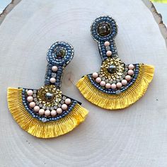 Anthropologie Beaded Fringe Statement Earrings Brand New Sold Out & Rare Super Unique Pair Of Earrings That Give Off A 70s Vibe! Funky Shaped Posts Filled With Beads, Gems And Sequins Of Different Colors And Styles. Yellow Fringe Lines The Bottom Of These Killer Earrings. Felt Backing. Post Backs. Measurements: 3” L 2.5” W Handmade Yellow Earrings For Party, Summer Festival Gold Beaded Earrings, Yellow Jewelry With Dangling Beads For Party, Yellow Beaded Drop Earrings For Summer, Gold Dangling Beads Earrings For Summer, Gold Chandelier Earrings With Colorful Beads For Party, Yellow Earrings With Gold Beads, Summer Gold Beaded Chandelier Earrings, Handmade Yellow Chandelier Earrings For Party