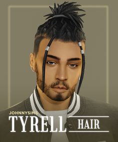 an animated image of a man with mohawks on his head and hair in front of him