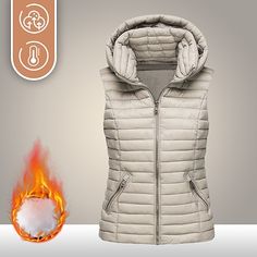 Season:Autumn / Fall,Winter; Fabric:Nylon; Sleeve Length:Sleeveless; Gender:Women's; Activity:Hunting,Fishing,Traveling,Winter Sports,Camping / Hiking / Caving; Clothing Type:Outerwear; Zipper Type:Full Length Visible Zipper; Function:Windproof,Thermal Warm,Lightweight; Pattern:Solid Color; Design:Pocket; Sports Clothing Sub Category:Hiking Vest,Quilted Puffer Vest; Listing Date:09/26/2023; Bust:; Length:; US Size:null Hiking Vest, Street Style Jacket, Winter Coat Short, Quilted Puffer Vest, Hoodie Coat, Outwear Jackets, Teddy Coat, Vest Coat, Hiking Women