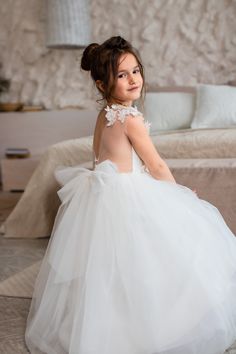 CHRISTMAS IS COMING ☃️ 🌲-25% ON ALL ASSORTMENT An incredible dress for a flower girl! This dress will make your little girl a real princess⭐️💫 FAST DELIVERY Answers to the most popular questions: - All our dresses are handmade, so the dresses will be exactly as in the photo. We guarantee incredibly high quality. - We do not make dresses to order or with changes, dresses can only be as in the photo, and in standard sizes. - All dresses have detachable trains, so if you need the dress to be without a train at the ceremony, you can easily remove it. - The production time of the dress is 1-2 days. - Delivery 2-4 days. - All goods are shipped from our warehouse in the USA, Minnesota. If you have any questions - write to us. We will gladly help you✍️❤️ Classic Flower Girl Dress, Ivory Flower Girl, Ivory Flower Girl Dresses, Toddler Flower Girl Dresses, Infant Flower Girl Dress