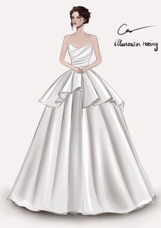 a drawing of a woman in a wedding dress