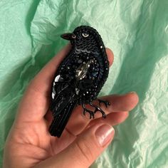 Unleash your inner mystic with our Gothic Raven Jewelry Collection!  🌙 Elevate your style with enchanting Crow Brooches, perfect for a touch of darkness.  🖤 Explore now for a bewitching addition to your wardrobe or unique Halloween gifts!  Size: 4*2 inches Materials: Czech beads, glass beads, crystal beads, rhinestones, faux leather, steel safety pin. 👉 Find more beautiful brooches in my store: https://etsy.me/3PcfIou Please contact me with any questions. ♥️ Thank you for visiting my store! ♥️ ArtMari with Love Gothic Raven, A Touch Of Darkness, Touch Of Darkness, Raven Jewelry, Embroidered Brooch, Black Raven, Brooch Handmade, Black Crow, Jewelry Black