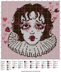 a cross stitch pattern with an image of a woman's face