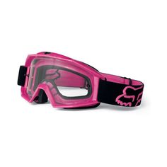 a pair of goggles with pink and black frames