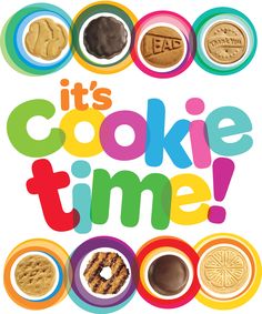 an advertisement with cookies and donuts on it for its cookie time advertiser