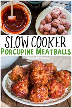 slow cooker popcorn meatballs with sauce on the side