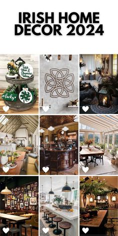 a collage of photos with the words, irish home decor 2012 - 2014 on them