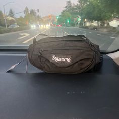 Brand New Supreme Waist Bag Everyday Black Rectangular Chest Bag, Everyday Urban White Bag, White Urban Everyday Bag, Urban Everyday White Bag, Black Travel Tote Pouch, Black Tote Pouch For Travel, Everyday Black Mobile Phone Pouch, Black Travel Shoulder Pouch, Large Capacity Black Shoulder Pouch