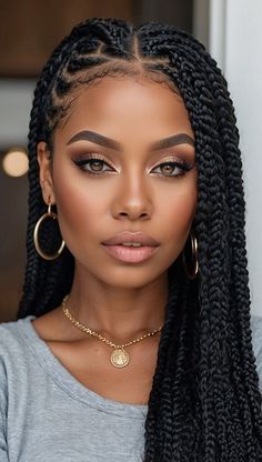 Straight Braids, Hair Transition, Braiding Styles, Styles Braids, Graduation Makeup, Chic Makeup, Pelo Afro, Beautiful Braids, Inner Goddess