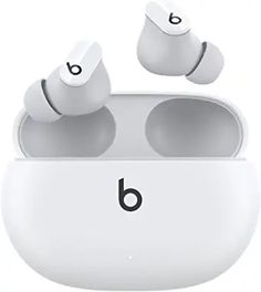 an image of two earphones that are in the air