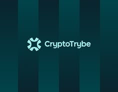 the logo for crypttube is shown in green and blue striped background with white letters