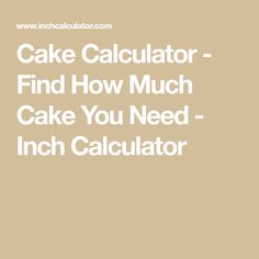 the words cake calculator find how much cake you need - inch calculator