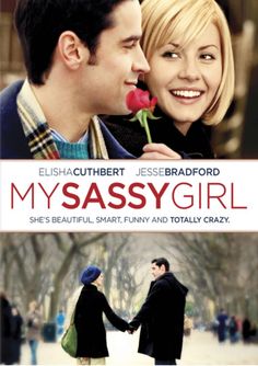 the dvd cover for my sassy girl is shown with a man and woman holding hands