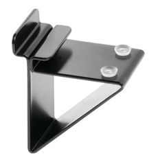 a pair of black metal brackets on a white background