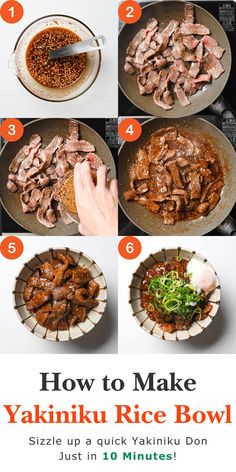 how to make yakimtu rice bowl with step - by - step instructions and pictures