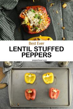 Embrace the versatility of our Lentil Stuffed Peppers. With rice, lentils, and veggies, it's a hearty meal that caters to various dietary preferences while not compromising on taste. Lentil Stuffed Peppers, Rice Lentils, Stuffed Peppers With Rice, Lentils And Rice, Canning Diced Tomatoes, Hearty Meal, Minced Onion