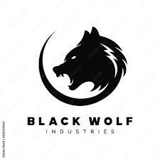 the black wolf logo is shown on a white background