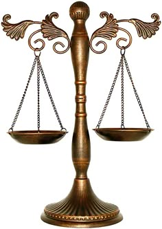 an old fashioned balance scale with two scales on each side and one is holding the same weight