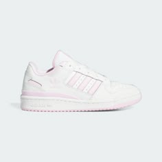 Forum Low Cl Shoes, Adidas Formula Low, Cute Pink Shoes, Cute Shoes For School, Pink Shoes Sneakers, Addias Shoes, Adidas Forum Low Cl, Pink Adidas Shoes, Cream Sneakers