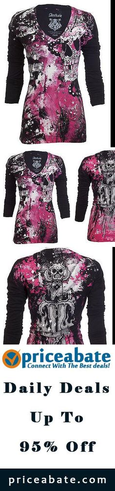 #priceabatedeals Archaic AFFLICTION Womens LS T-Shirt HYDRATE Skulls Tattoo Biker Sinful M-XL $58 - Buy This Item Now For Only: $19.99 Skull Sandals, Rocker Clothes, Biker Clothes, Sinful Clothing, Skulls Tattoo, Harley Gear, Affliction Clothing, Biker Fashion