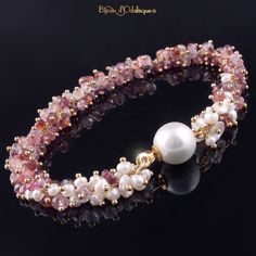 CUSTOM made to Order - Gold Multi Spinel and Keishi Pearl Bracelet with Vintage Pearl Clasp Pearl Clasp, Precious Gemstones Jewelry, Long Tassel Earrings, Interlaken, Bracelets Diy, Vintage Pearl, Sapphire Bracelet, Art Deco Earrings, Custom Earrings