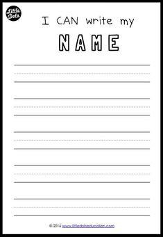 i can write my name worksheet for kids to practice handwriting and writing skills