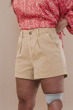 Our High Waist Button Shorts, a must-have piece for style and comfort this spring. These shorts feature a flattering high waist design with trendy button detailing, adding a touch of retro charm to any look. Perfect for those seeking a vintage aesthetic for spring 2024. High waist shorts Button shorts Vintage Spring aesthetic Elastic waistband Button + Zip closure Belt loops Functional front pockets NON functional back pockets 100% cotton Imported Fit: RUN LARGE! Size down before sizing up! Smal Vintage Spring Aesthetic, Style Wide Leg Jeans, Button Shorts, Bride Top, Exclusive Dress, High Waist Shorts, Vintage Spring, Spring Aesthetic, Curvy Dress