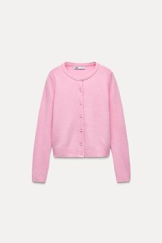 BASIC 100% WOOL CARDIGAN - Pink | ZARA United States Leather T Shirt, Trench Coat Dress, Basic Cardigan, Cardigan Oversized, Waistcoat Dress, Outfit Inspo Casual, Jeans Cargo, Skiing Outfit, Jean Vest