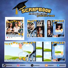 the scrapbook has been created to look like it is being used for graduation photos