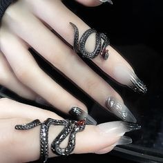 Style: Punk Punk Black Rings For Halloween, Black Punk Rings For Halloween, Punk Black Ring For Halloween, Edgy Halloween Rings For Gift, Black Metal Rings For Halloween, Edgy Adjustable Rings For Halloween, Adjustable Edgy Halloween Rings, Black Punk Metal Rings, Punk Style Black Metal Rings